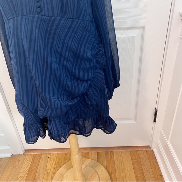 Showpo. Blue Amoretta Chiffon Mini Dress Long Sleeves Showpo - Picture 6 of 10